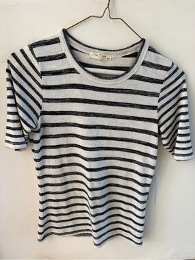 rag & bone Black and White Striped Short Sleeve Tee